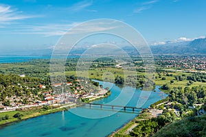 View at river Buna and Shkodra city