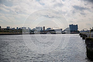 A view of the River Clyde looking East from Govan, Glasgow, Scotland