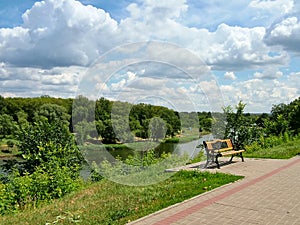 View of the river Cna in Tambov in Russia