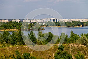 View on river Dnieper and city Komsomolsk photo