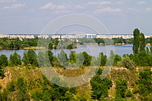 View on river Dnieper and city Komsomolsk photo
