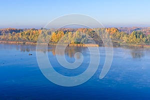 View on a river Dnieper in Kremenchug on autumn