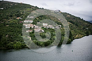 A view of the river in the Douro Valley, Portugal.