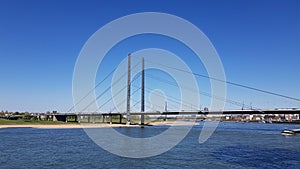View of the river in dsseldorf, germany