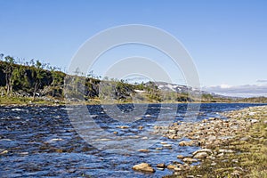 View of the river Goahtemuorjohka