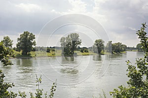 View on the river IJssel in the province of Gelderland in the Netherlands.