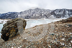 View of river Katun and Altay mountains