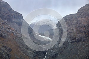 View of river and landscape furi mountain in autumn season from cable car in zermatt, swiss