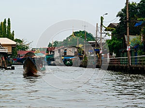 View from river longtail boat Bangkok