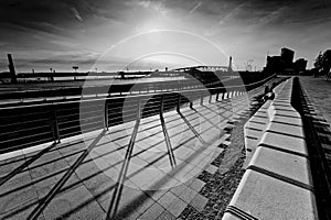 View of river mersey and liverpool pier