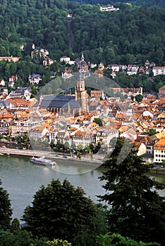 View of River Neckar & city of Heidelberg- Germamy
