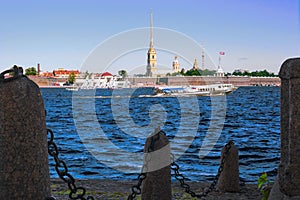A view of the river Neva and the Peter and Paul fortress in Saint-Petersburg, Russia