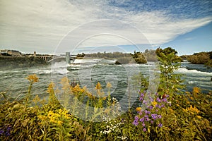 View of the river, Niagara Falls and the observation deck