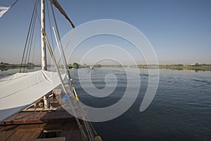 View of river nile in Egypt from luxury cruise boat