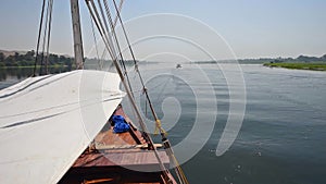 View of river nile in Egypt from luxury cruise boat