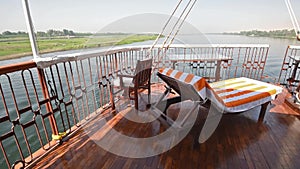 View of river nile in Egypt from luxury cruise boat