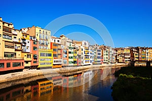 View of river Onyar and houses in Girona