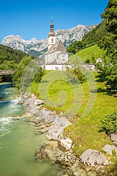 View at the river Ramsau Alm in Ramsau - Germany