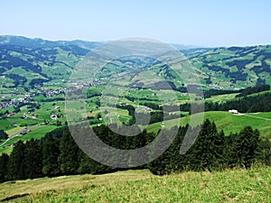 View of the river Thur valley from the Stockberg mountain