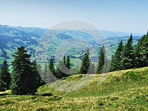 View of the river Thur valley from the Stockberg mountain