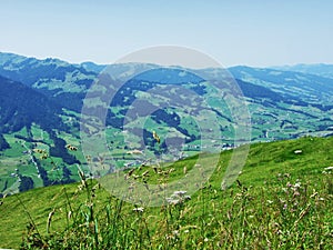 View of the river Thur valley from the Stockberg mountain