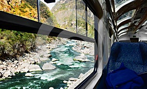 View of river from train window