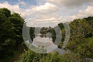 view of river tweed at Coldstream in summer photo