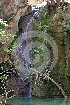 View of the river and vegetation in Milopotamos, Kythera Island