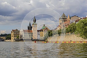 View of the river Vltava and the Old Town Hall