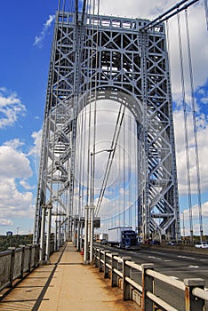 View from road below George Washington Bridge tower