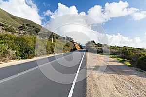 View of road at big sur coast in california