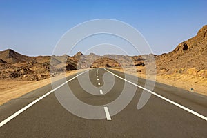 View of the road - Egypt stone desert