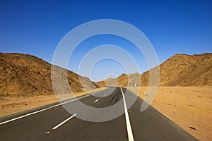 View of the road - Egypt stone desert