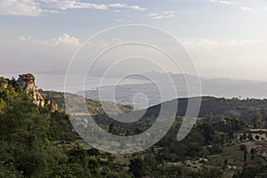 View from road to Dorze village towards Lake Abaya. Hayzo village. Ethiopia