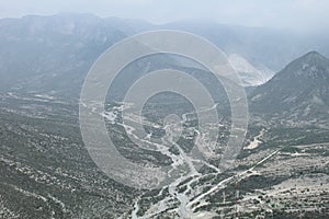 View of roads and arid mountains