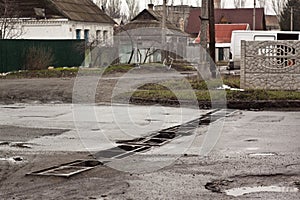 View of the roads in the city, the roads of eastern Ukraine after the war, Kramatorsk photo