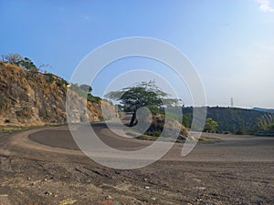 view of the roads passing through the hills in Jammu