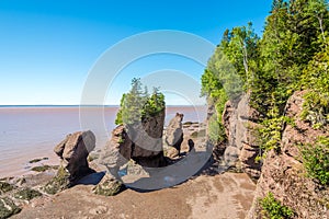 View at the rock formations of Bay of Fundy in Canada