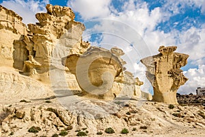 View of the rock formations Erosions of Bolnuevo - Spain photo