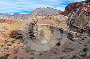 View of rock formations in the Quebrada de las Conchas, Argentina