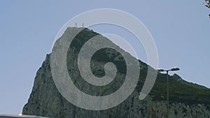 View of Rock of Gibraltar with military centre on top of it