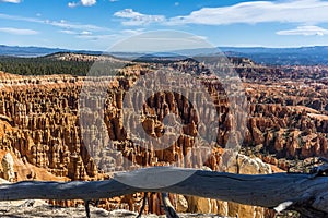 A view of rock hoodoos in Bryce Canyon, Utah