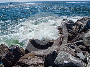 View from the Rock Jetty at Ocean Shores Washington USA