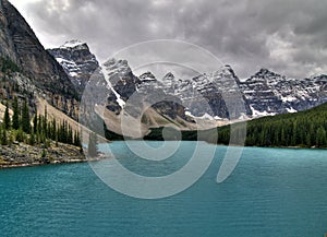 View From Rockpile Trail Lookout On The Enchanting Moraine Lake Banff National Park