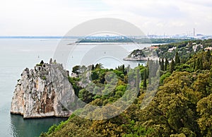 View of rocks near Trieste, Italy
