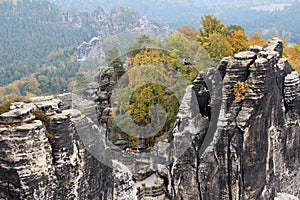 View on rocks in a park in dresden sachsen germany