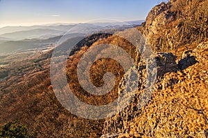 View from rocks of Sitno mountain in Stiavnicke Vrchy