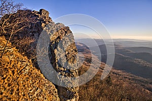 View from rocks of Sitno mountain in Stiavnicke Vrchy