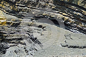 View of the rocky coast near Carrigaholt from the sea