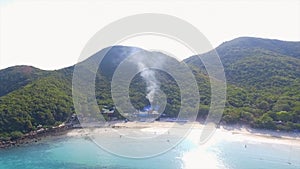 View of the rocky islands in Andaman sea, Thailand. Aerial view on Tropical beach, Similan Islands, Andaman Sea